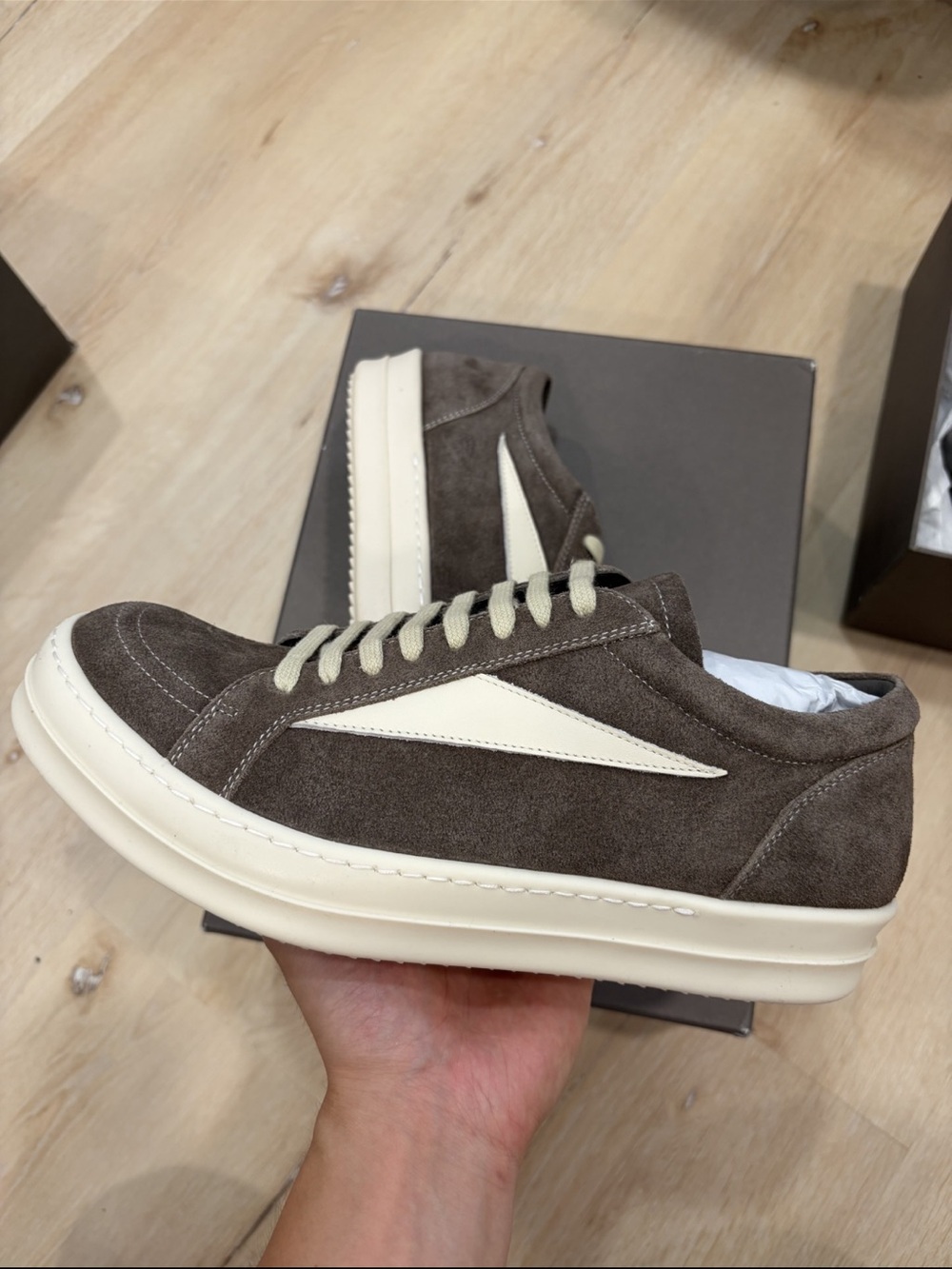 Rick Owens RO Vintage Sneakers – Brown Suede